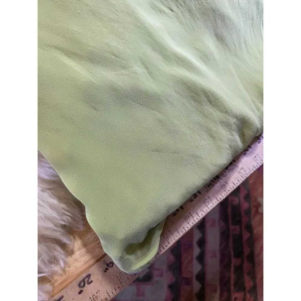 BCBGMAXAZRIA Green 100% Silk Sleeveless Tank Dress Mini Racerback M - Picture 12 of 15